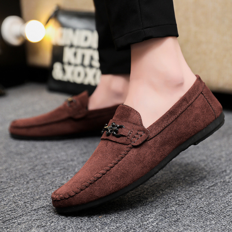 Waterproof Leisure Sports Men Slip-on Loafers Peas Small Leather Shoes foto 2