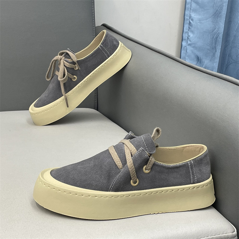 Japanese-style Retro Breathable Sneakers Men's Thick-soled Design Suede foto 4