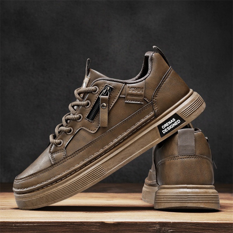 Casual Breathable Solid-color Trendy Lace-up Round-toe Sneakers foto 4