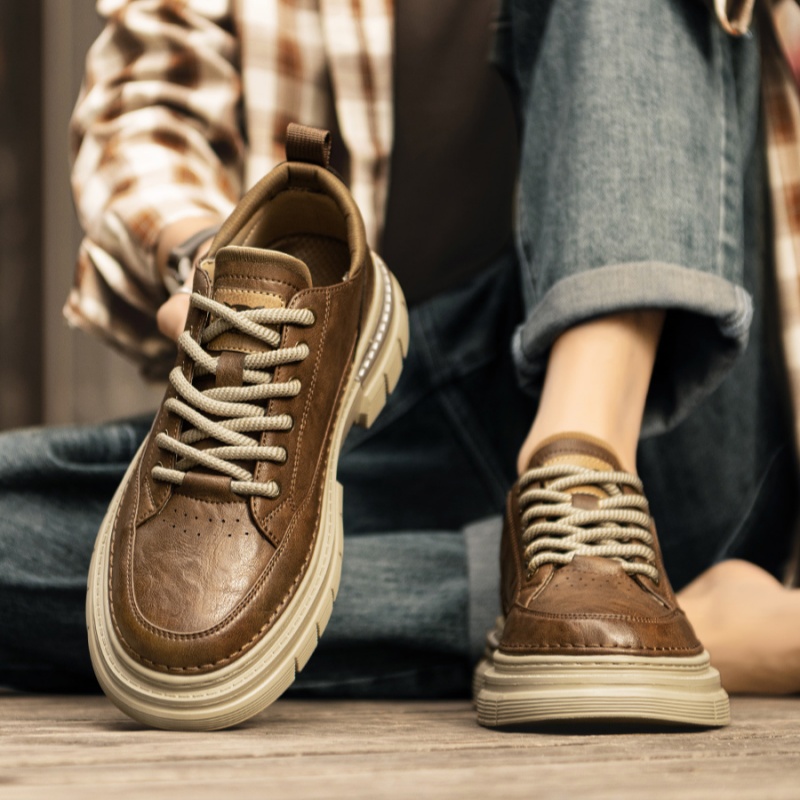 High-grade British Style Worker Boot Platform Casual Leather Shoes foto 5