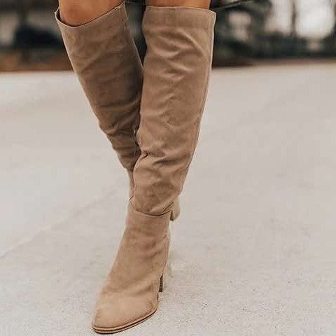 New Chunky-heel High-heeled Thigh-high Boots With A Side Zipper For Petite Women foto 5