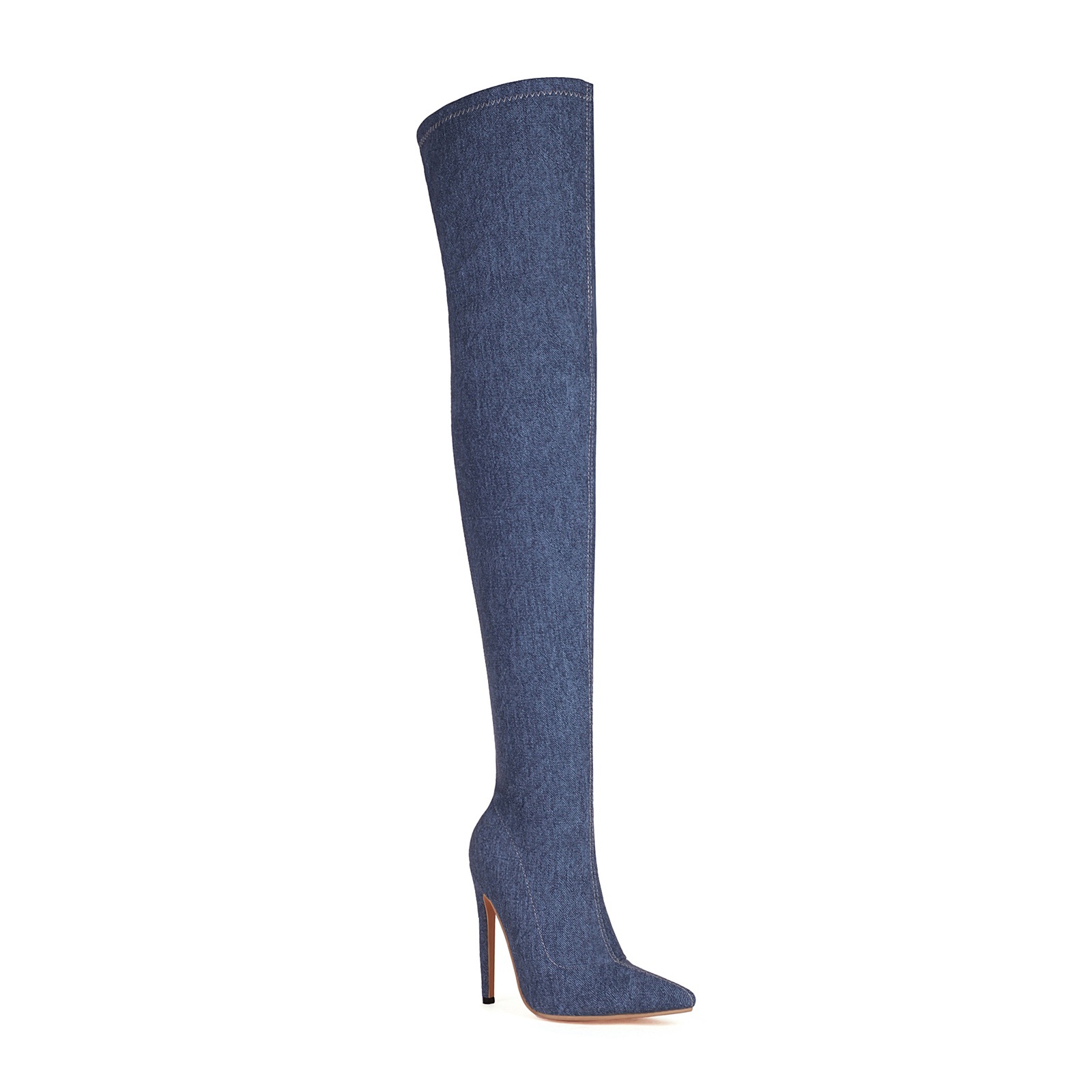 Denim Stretch Over-the-knee Boots foto 3