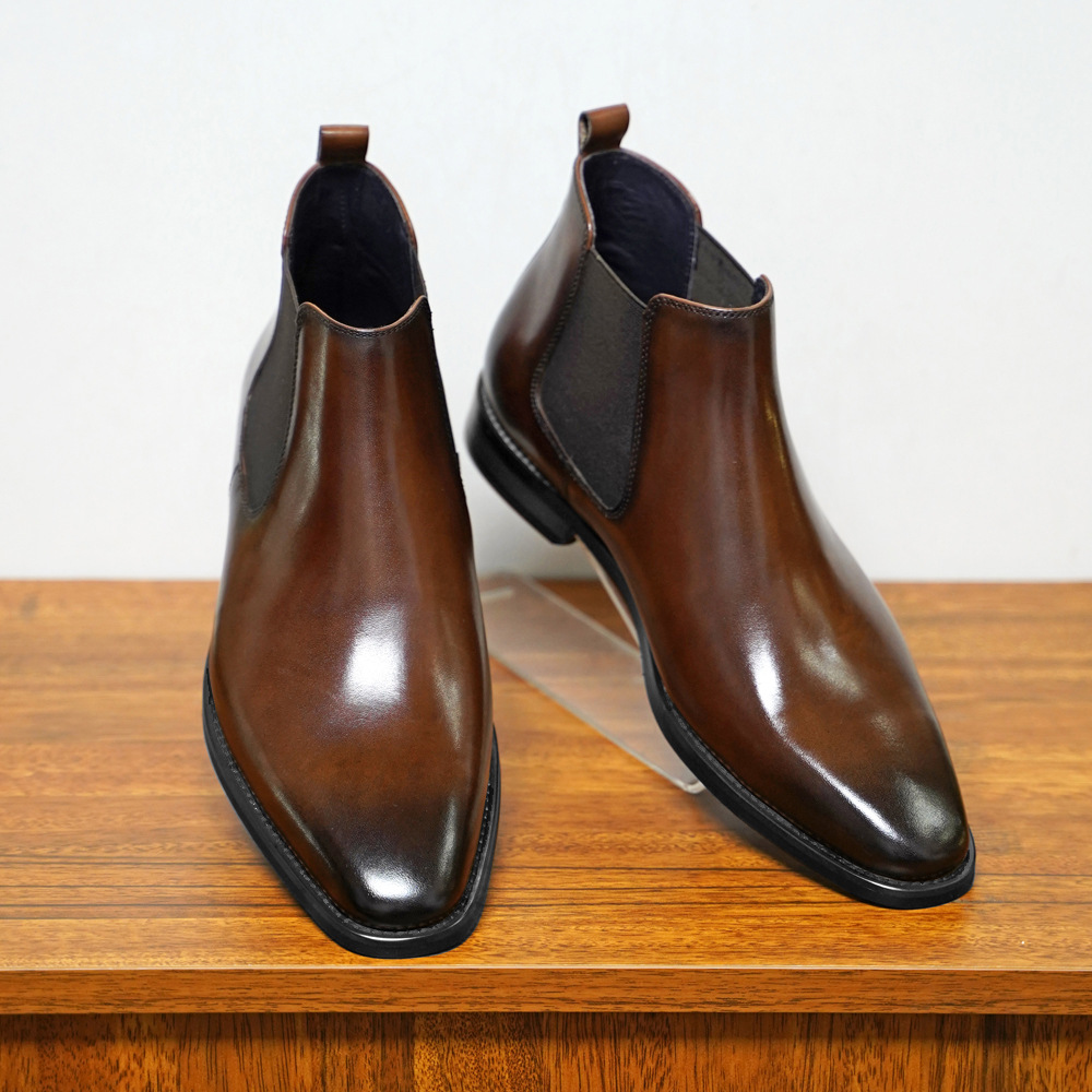 Chelsea Men's Sleeve Vintage Handmade Leather Boots foto 3
