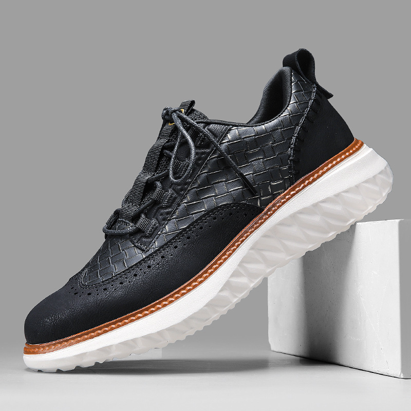 Breathable Woven-Texture Mens Sneakers foto 5