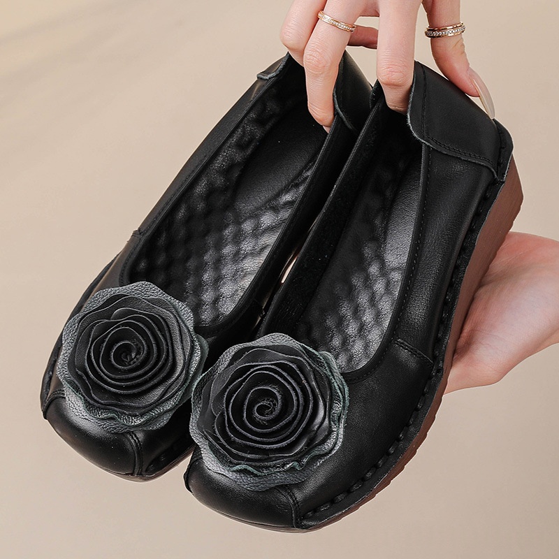 Handmade Leather Womens Shoes In Ethnic Style foto 5