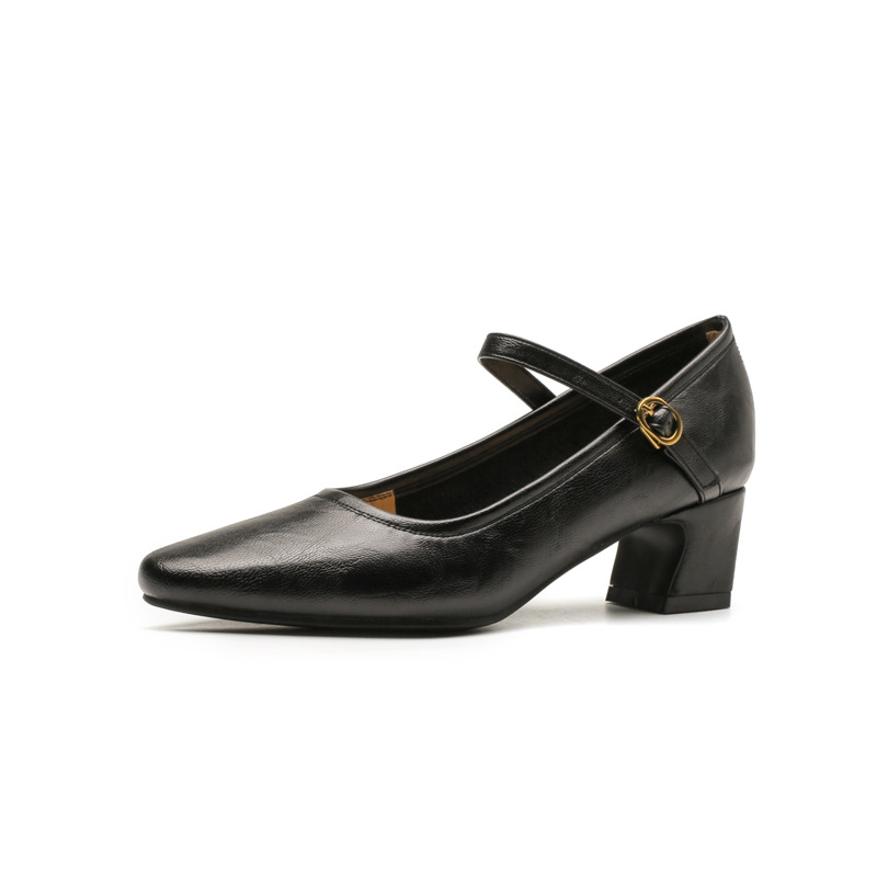 Microfiber Square-toe Chunky-heeled Pumps foto 4