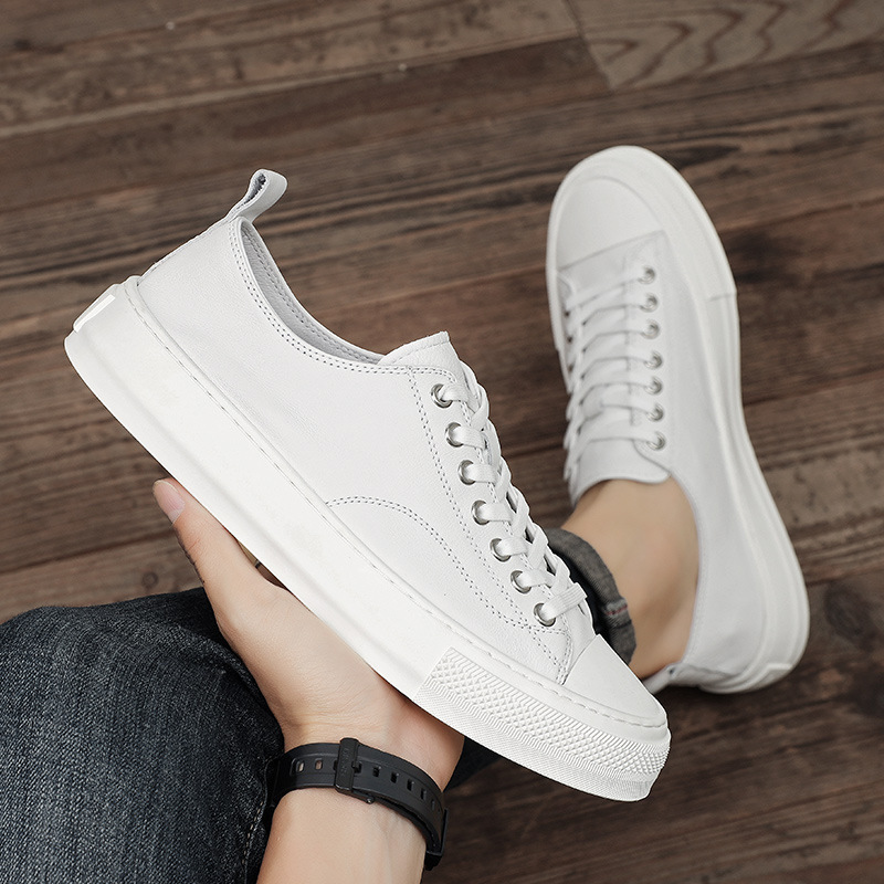 Men's Sports Casual Cowhide Soft Bottom Skateboard Shoes foto 5