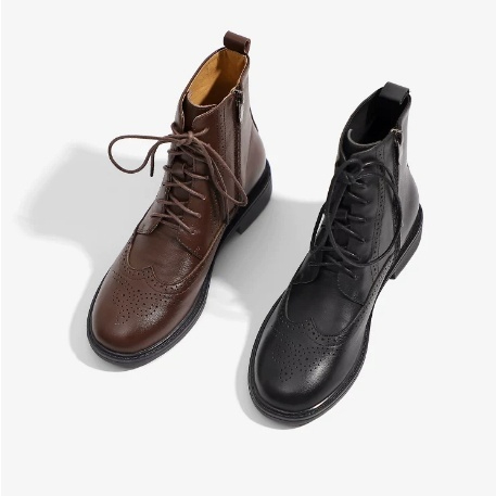 British-style Lace-up Vintage French-style Ankle Boots foto 5