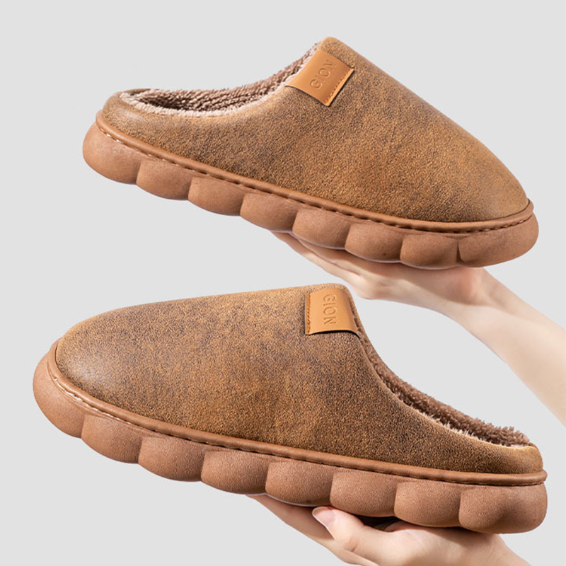 Men's Home Slippers Winter Warm Fleece Shoes Indoor Bedroom Floor Plush Slippers For Women Couple foto 3