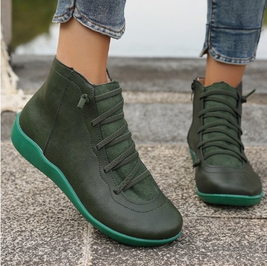 Women's Plus Size Flat Side Zipper Short Fashion Boots foto 3