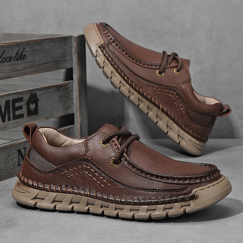 Hand-stitched Business Leather Shoes Outdoor Leisure foto 5
