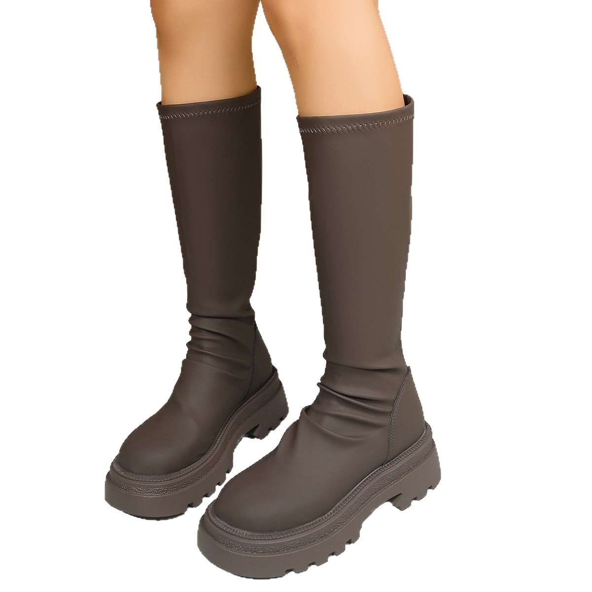 Women's Thick Bottom Retro Plus Size Boots foto 4