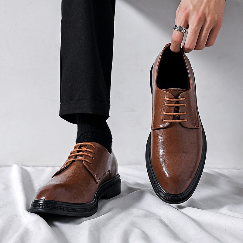 Business Formal Wear British Commuter Leather Black Leather Shoes foto 3