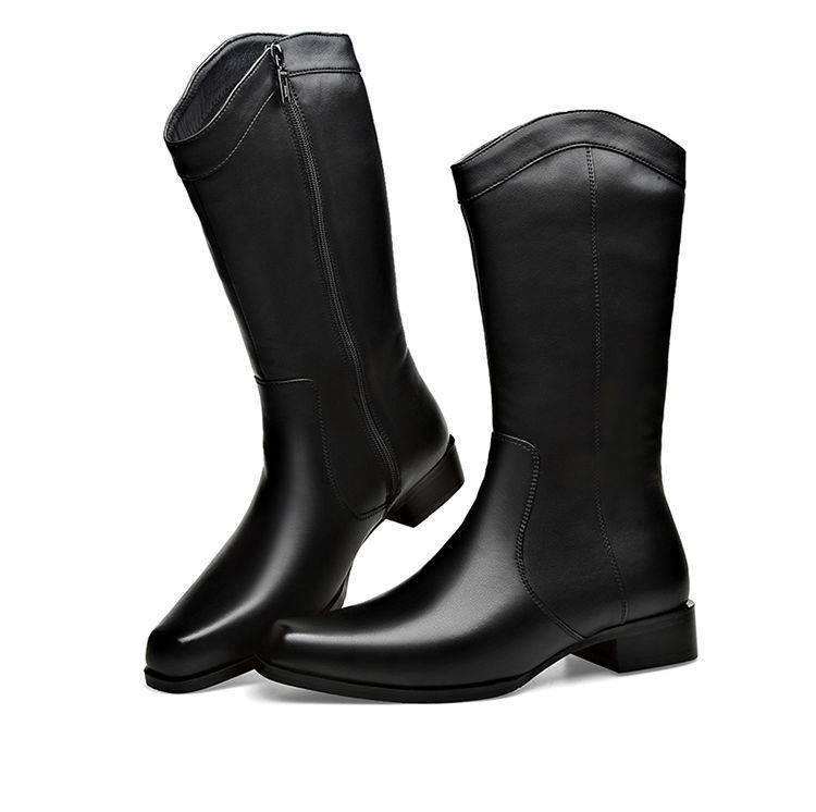 Men's Pointed Toe Business High-top Leather Boots foto 5