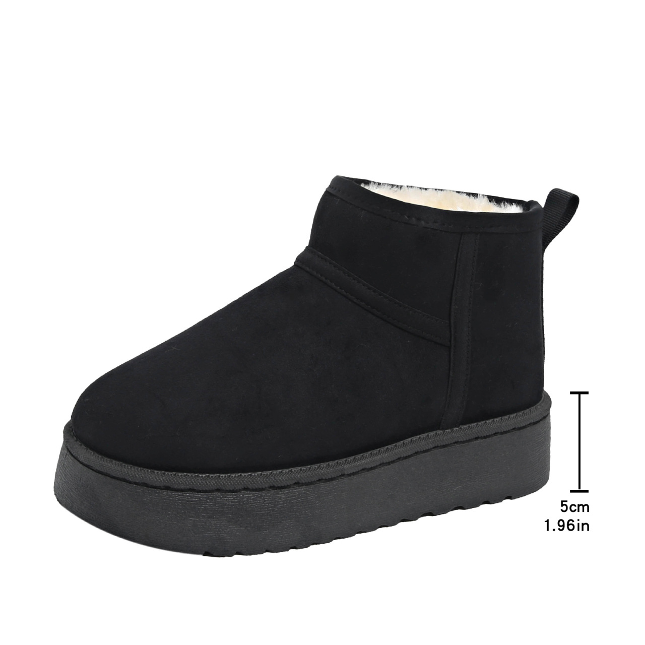 Fleece-lined Thick-soled Outdoor Shoes With Integrated Leather And Fur For Warmth. foto 2