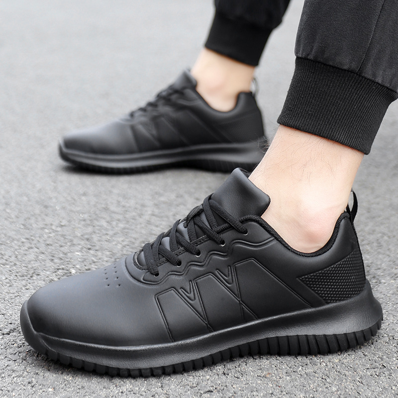 Plus Size Chef Shoes Men's Waterproof Kitchen Shoes Men's Leather Surface Sports Casual Shoes foto 4