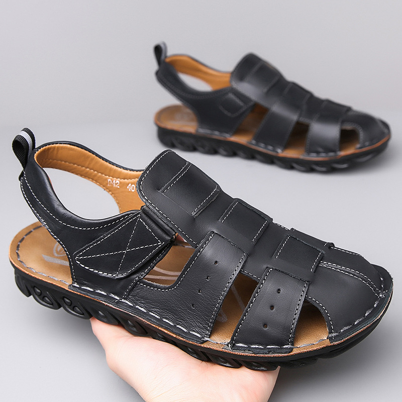 Men's Leather Sandals Soft Bottom Non-slip foto 5