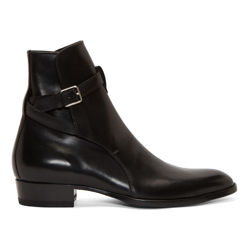 Pointed-toe Authentic Leather British Buckle Martin Boots Men's Fashion foto 4
