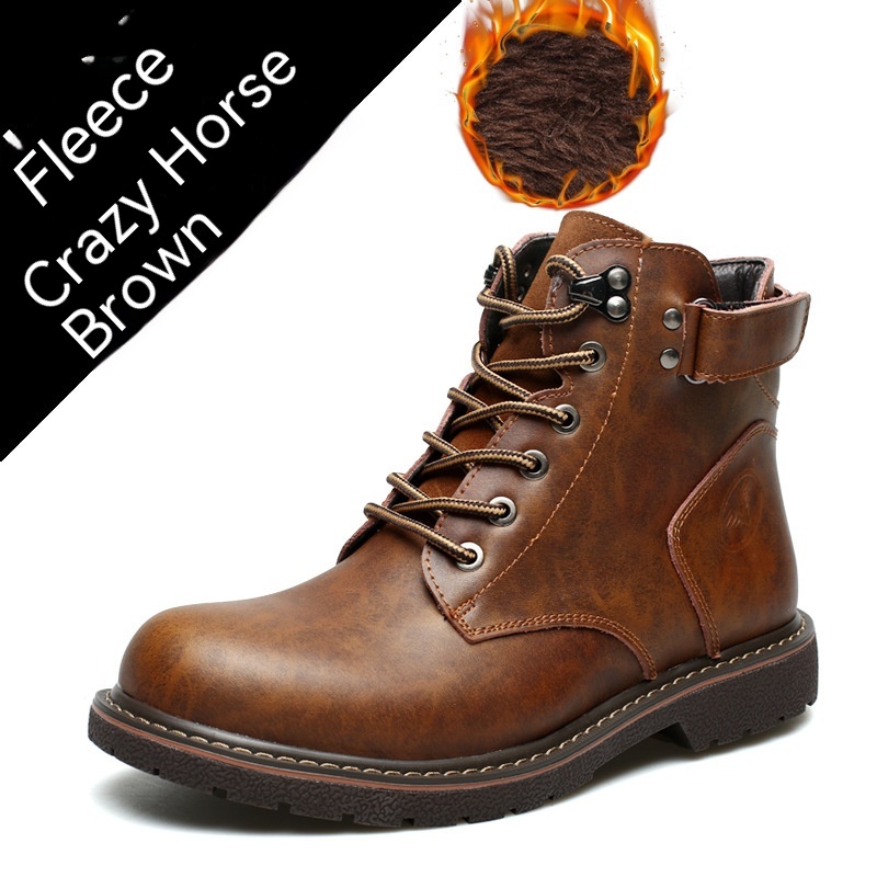 British Men Fleece-lined Martin Boots Casual Mid-top foto 4