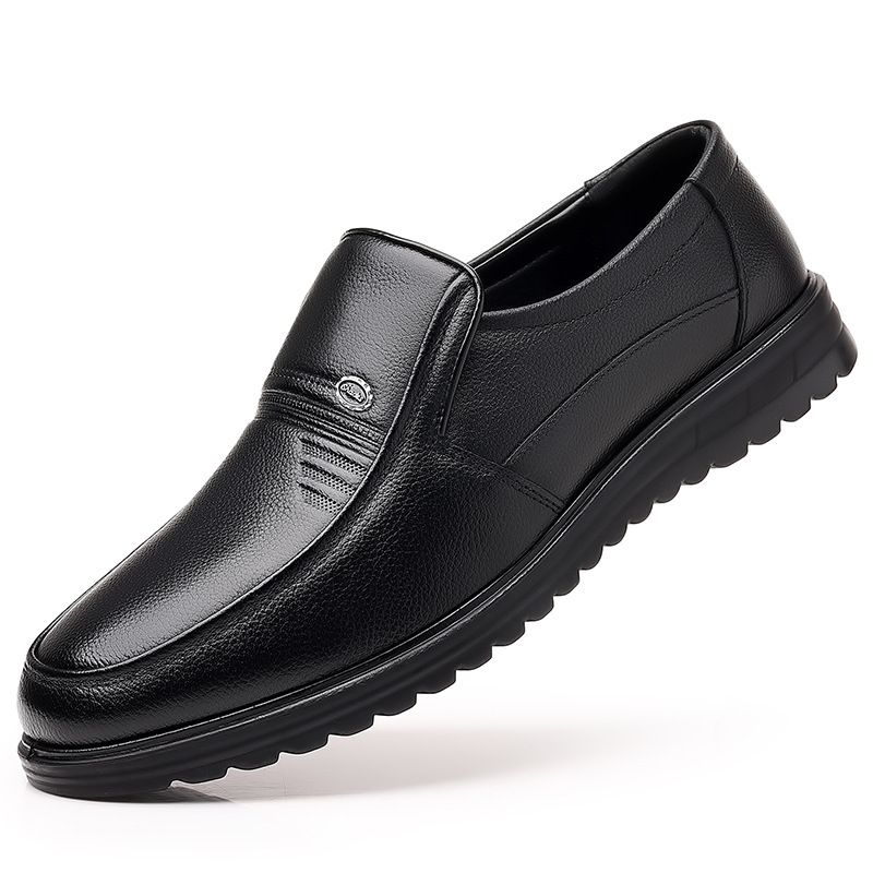 First Layer Cowhide Men's Business Casual Non-slip Soft Leather Soft Sole Shoes foto 4