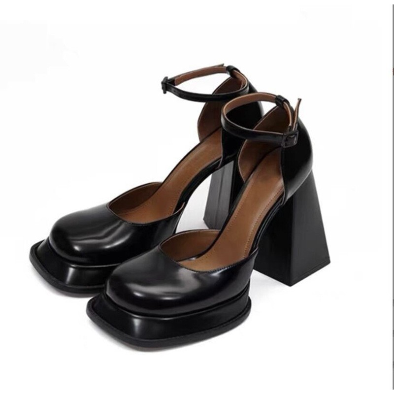 Chunky Heel Petite Vintage Platform Mary Jane Shoes foto 5