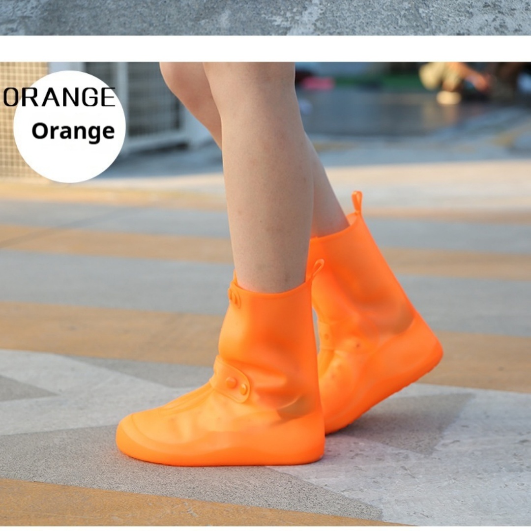 Adult And Children PVC High Top Waterproof Cover Rain Boots Double Breasted foto 5