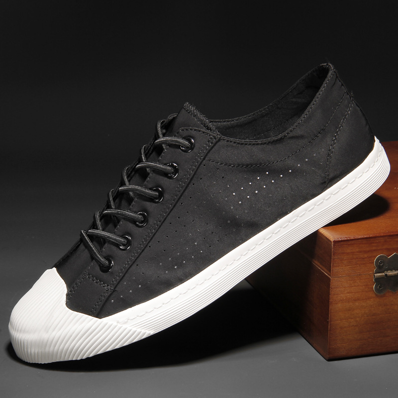 Summer New Men's Slip-on Breathable Canvas Shoes Soft Comfortable Low-top Board Shoes foto 2