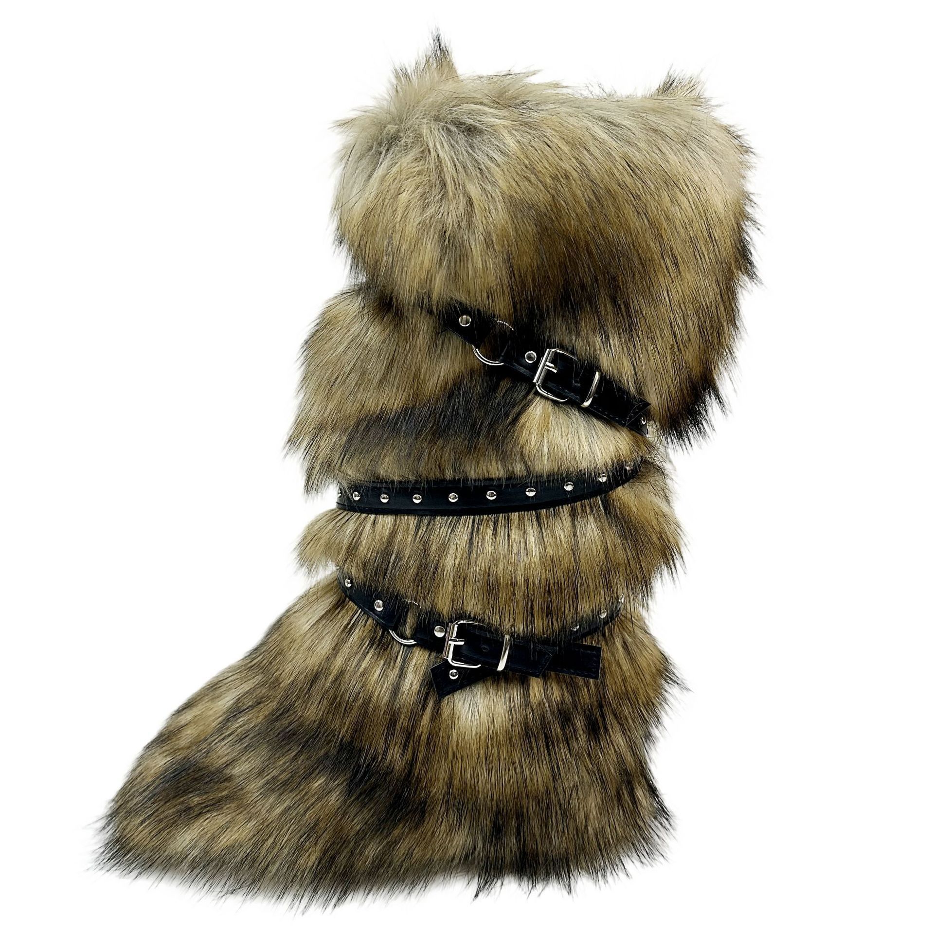 Fur-lined Tall Boots With A Cross-strap Buckle foto 5