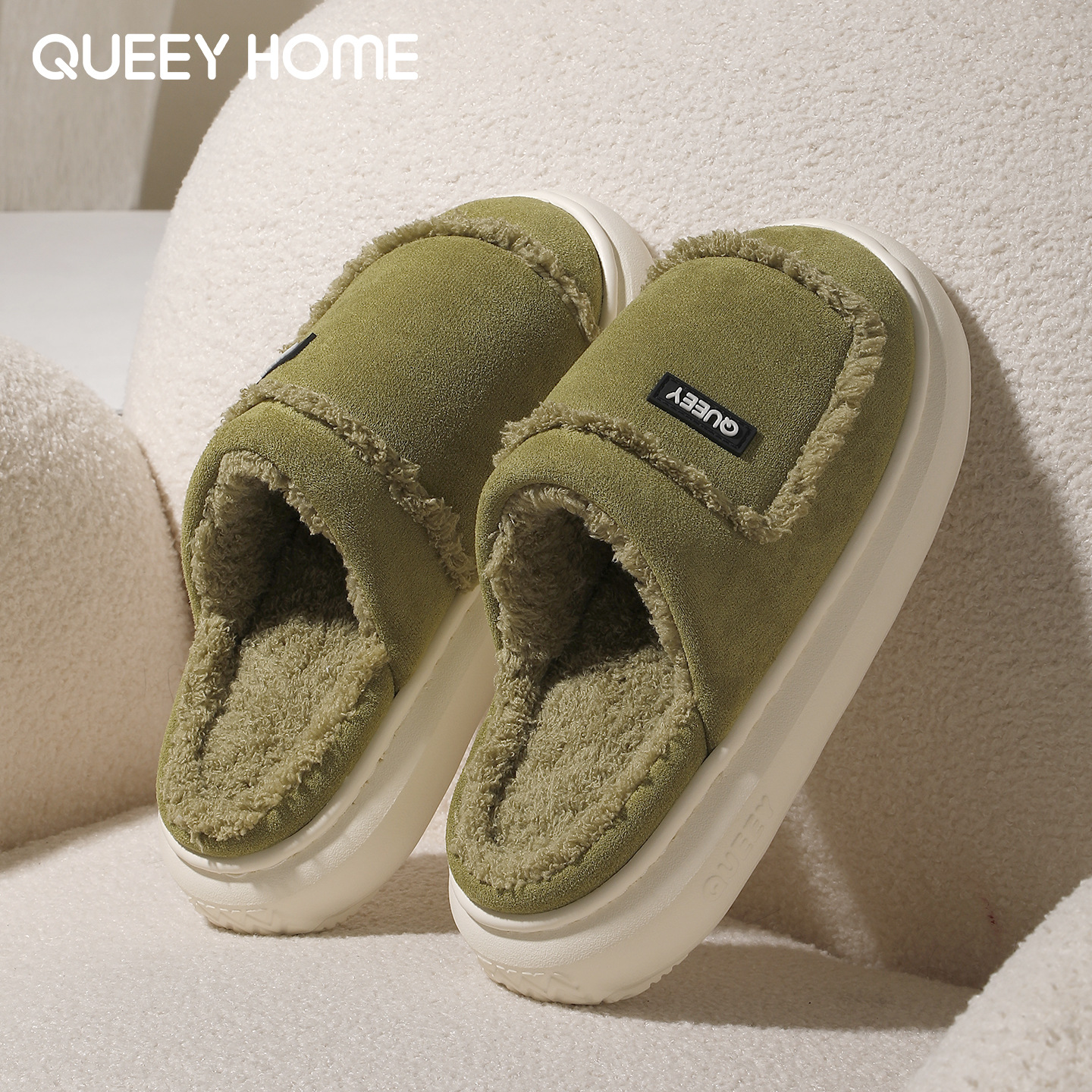 Women's Warm Non-slip Suede Cotton Slippers foto 3