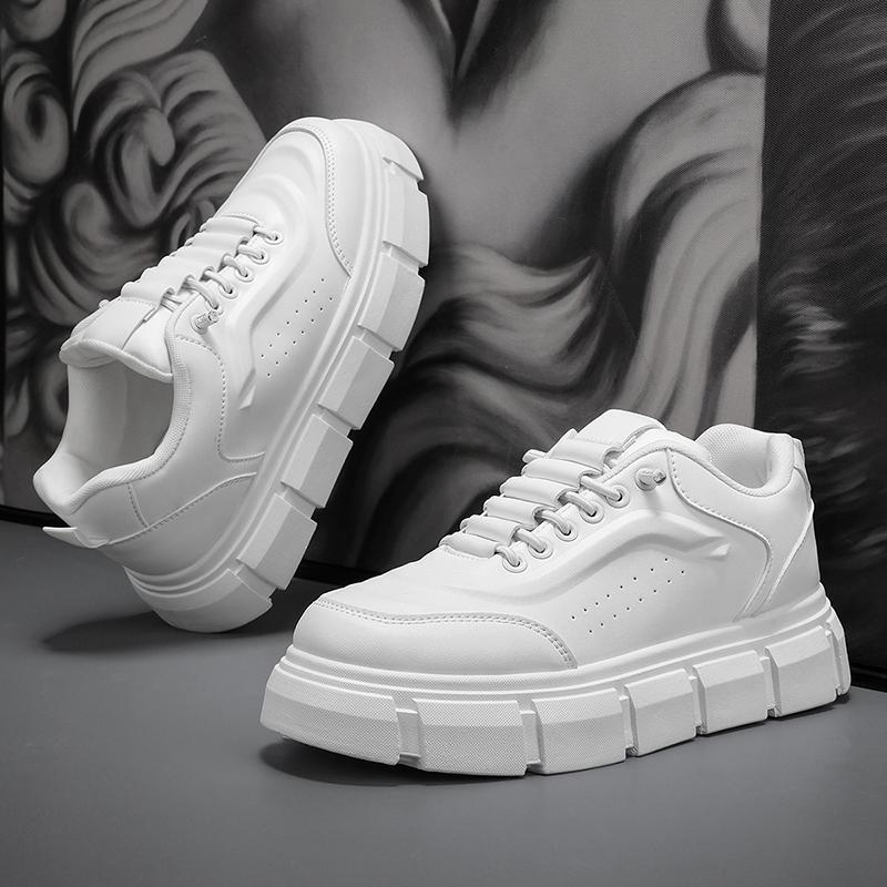 Mens Stylish Microfiber Chunky-soled Trendy All-match Casual Shoes foto 4