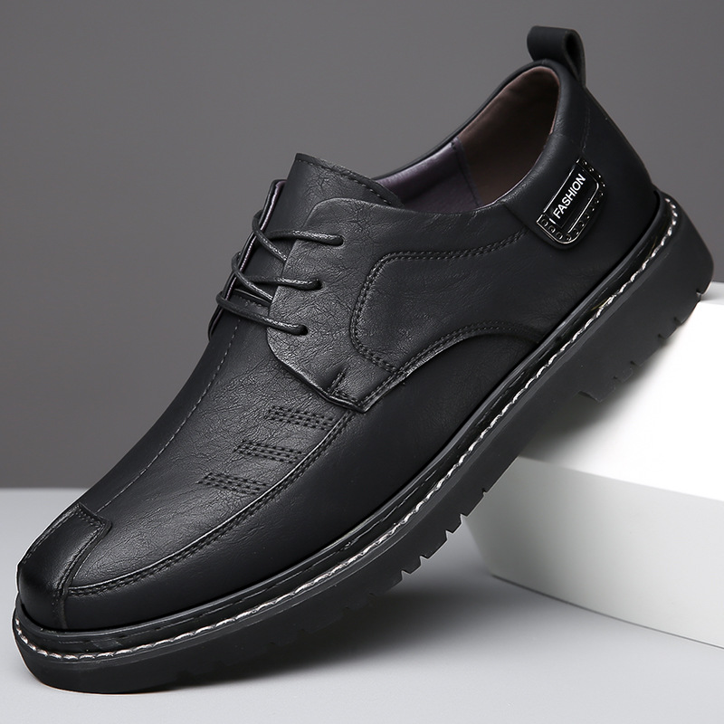 Men's Business Casual Leather Shoes Retro Trendy Youth foto 5