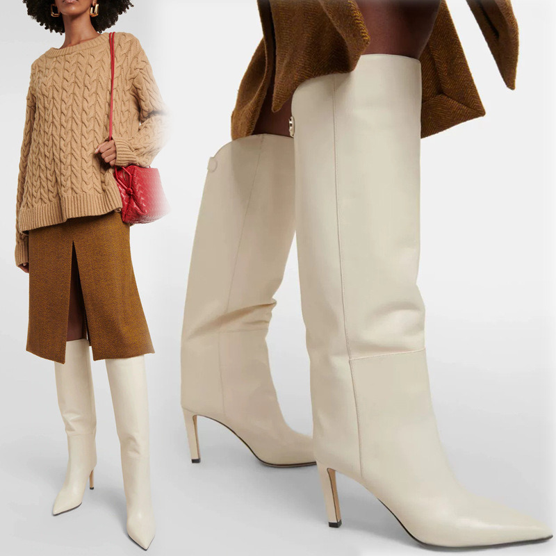 Simple European And American Style Fashion Catwalk Pointed-toe Stiletto Straight Boots foto 5