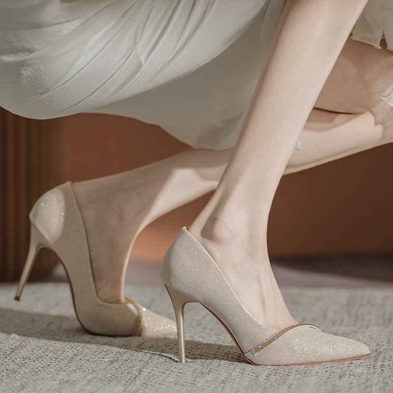 Women's Stiletto Pointed Toe Low-cut High Heels foto 2