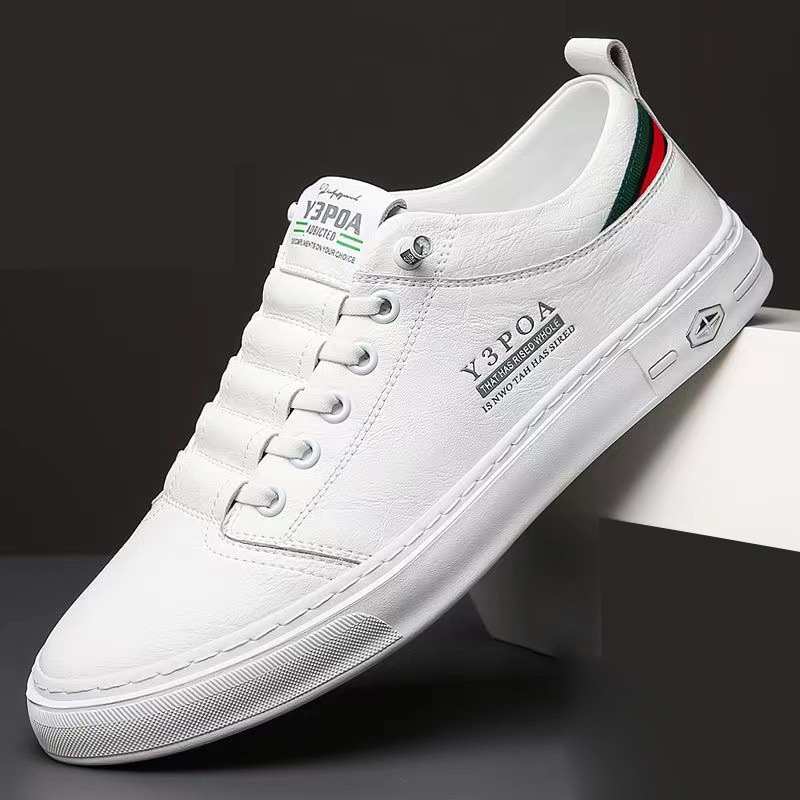 Breathable Soft Bottom White Shoes Casual All-matching Lace-up Men's Sneakers foto 4