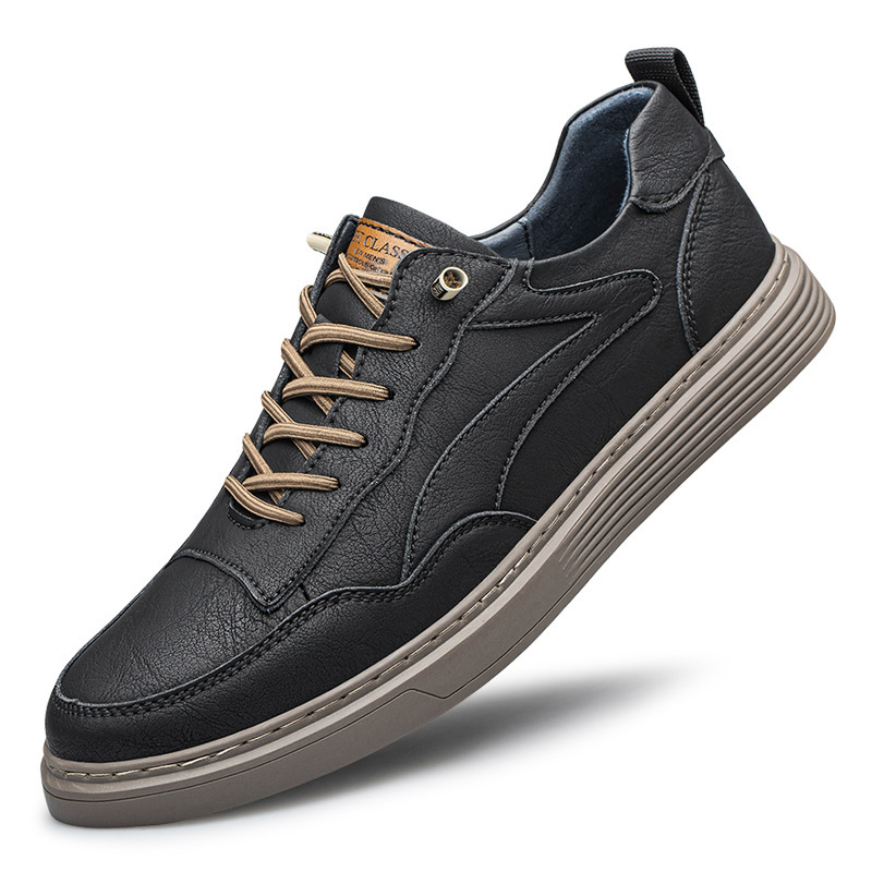 Men's Round Toe Board Cowhide Breathable Shoes foto 2