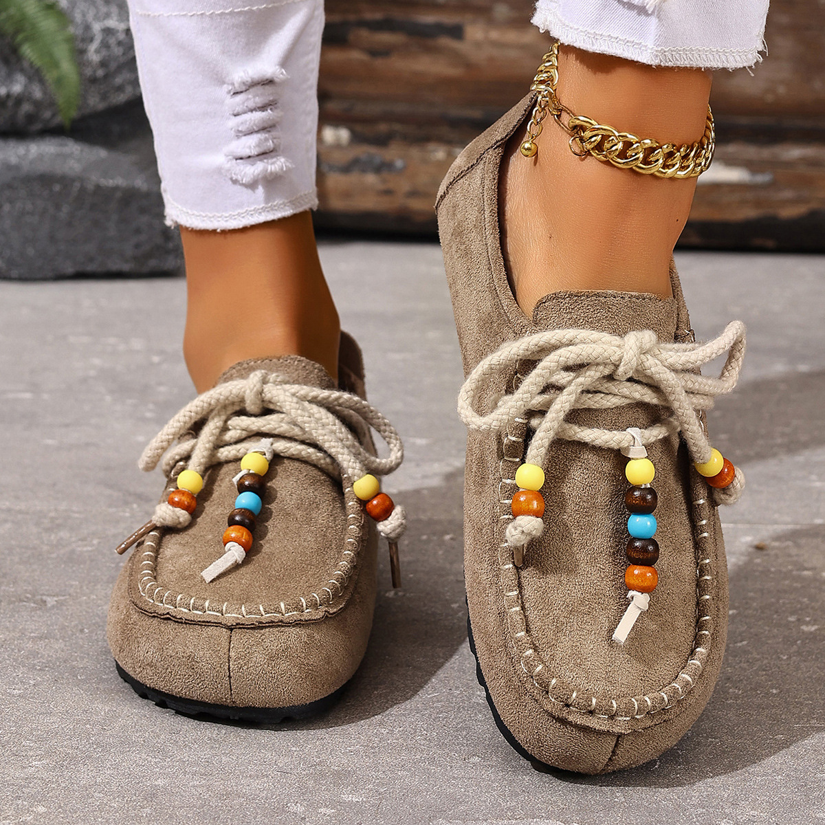 Plus-size Vintage Birkenstock-style Suede Casual Loafers foto 4