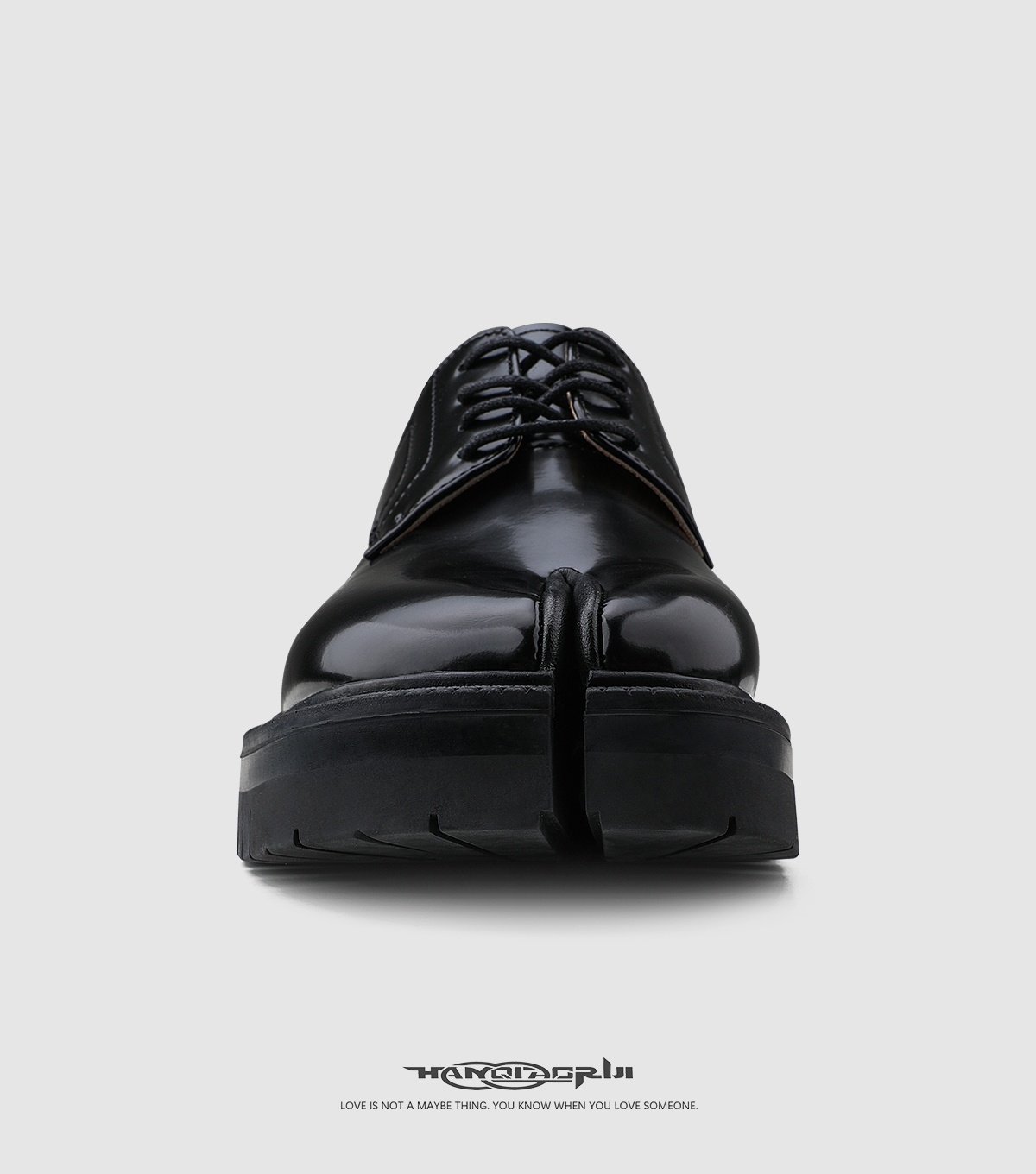 Personalized Low Cut Thick Sole Casual Split Toe Leather Shoes foto 3