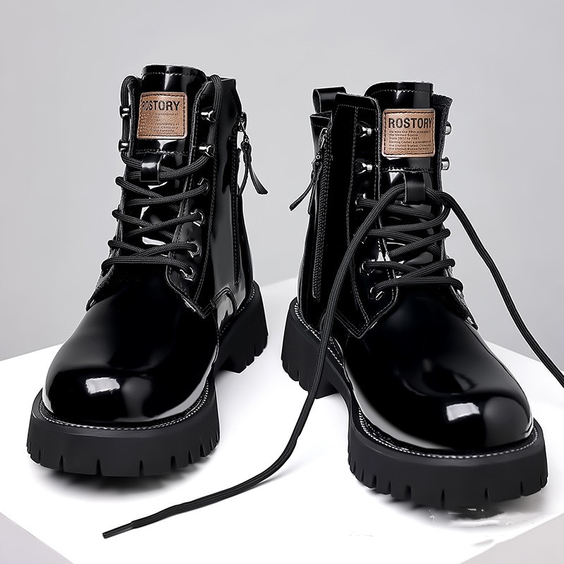 Fall Winter Martin Boots Men's Platform Mid-top foto 2