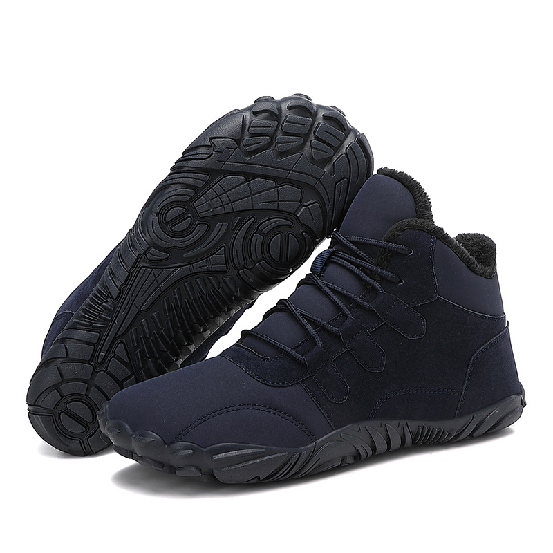 Outdoor Winter Snow Boots Men's Waterproof Bare Feet Five-finger Cotton Shoes Fleece Lined Padded Warm Keeping foto 5