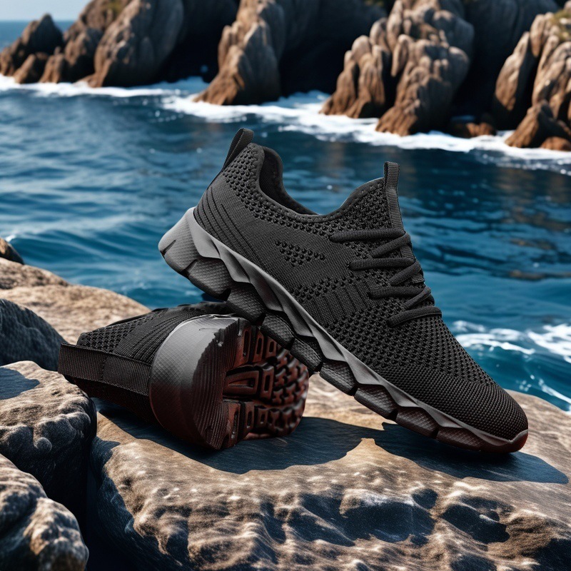 Breathable Mesh Shoes With Soft EVA Soles Lightweight Mens Shoes foto 5