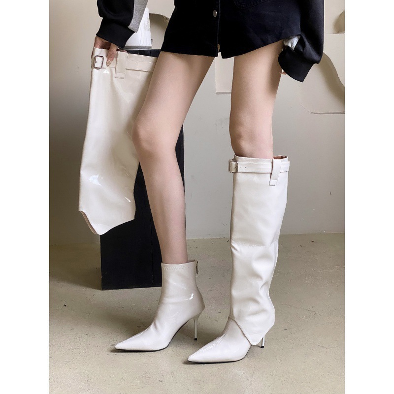 European And American-style Pointed-toe High Heels With Patent foto 5