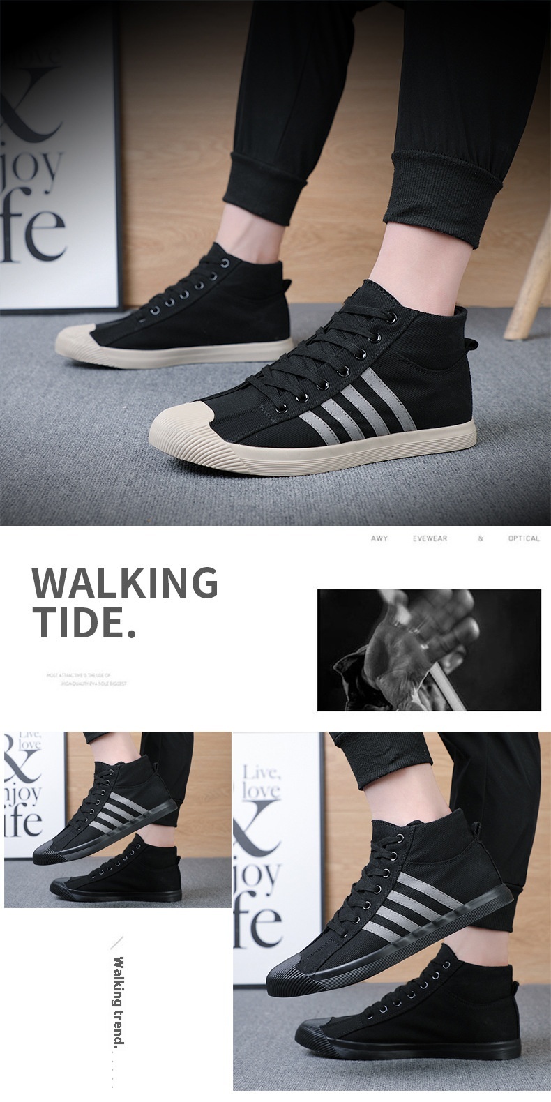 Men's High-top Canvas Shoes Casual foto 3
