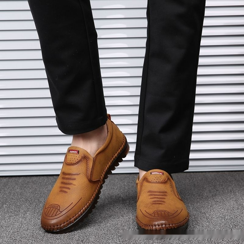Men's Leather Shoes SummerAutumn New Style Casual Genuine Leather Soft Sole foto 3