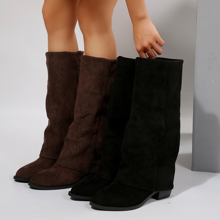Chunky Heel Cowboy Boot Plus Size Knight Frye Boot foto 4