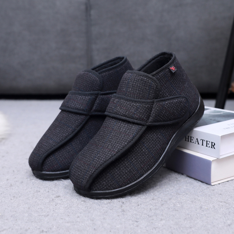 Vertical And Horizontal Plaid Warm Cloth Shoes foto 2