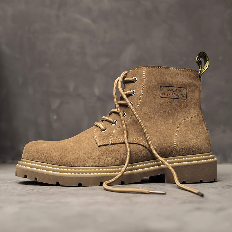 Hidden Heel Platform Retro Men's Leather Boots foto 2