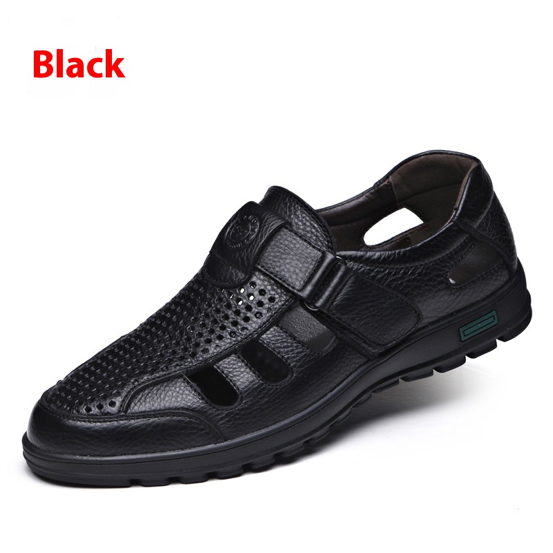 Men's Summer Hollow Breathable Leather Shoes foto 2