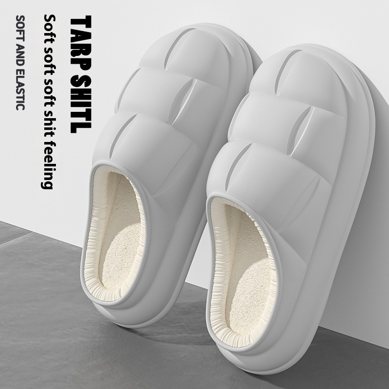Warm Indoor Home Couple Platform Cotton Shoes foto 2
