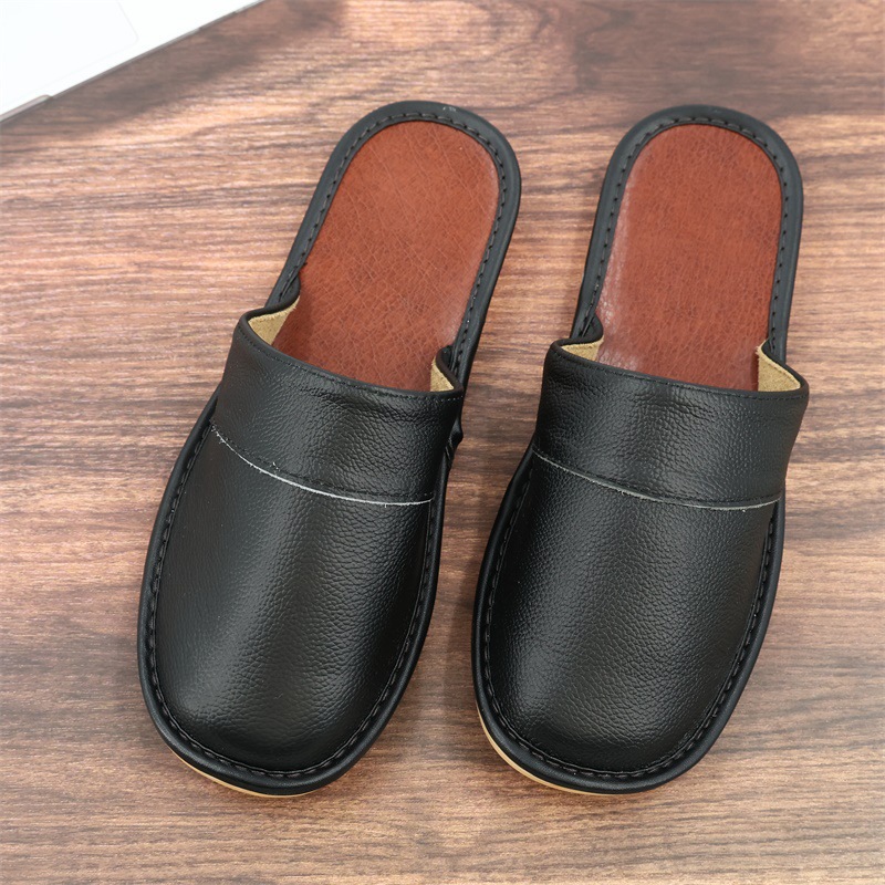 Men's And Women's Leather Slippers For Home foto 3
