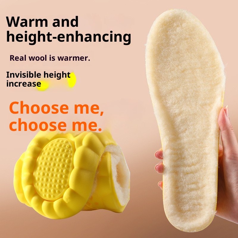 Breathable Sweat Absorbing Shock-absorbing Comfortable Soft Bottom Drooping Wool Insole foto 2
